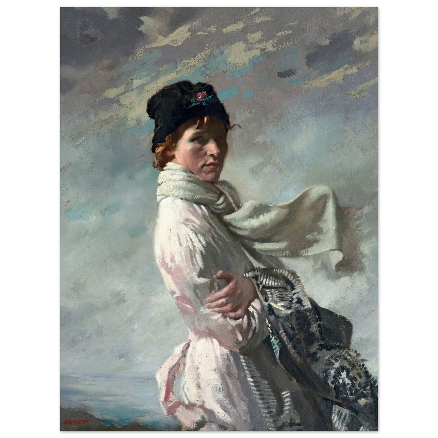 William Orpen – In Dublin Bay: Portrait of the Artist’s Wife (1909) Art Print – room setting display | Buy Irish Art