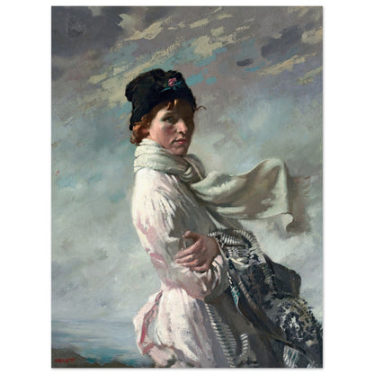 William Orpen – In Dublin Bay: Portrait of the Artist’s Wife (1909) Art Print – room setting display | Buy Irish Art