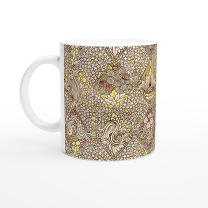 Floral Textile Design Mug by Harry Clarke. – Irish gift ceramic mug | Buy Irish Art