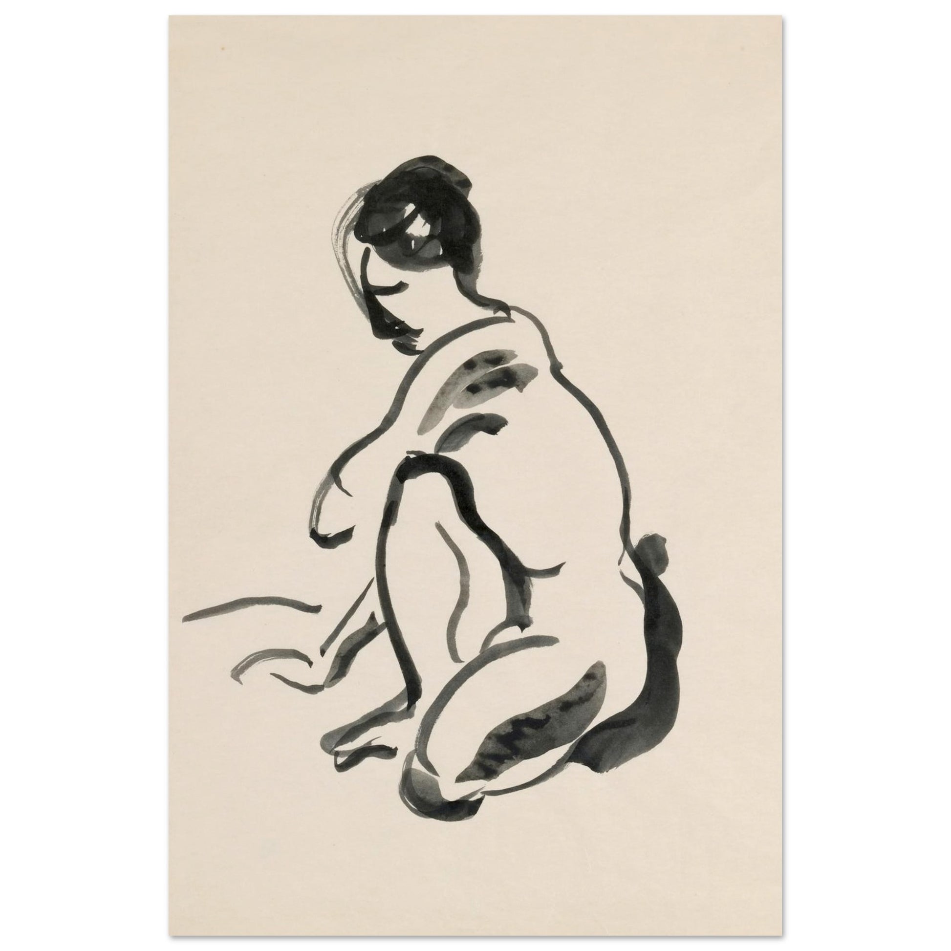 A Crouched Female Nude — Mainie Jellett | Irish Art Print – view 7 | Buy Irish Art