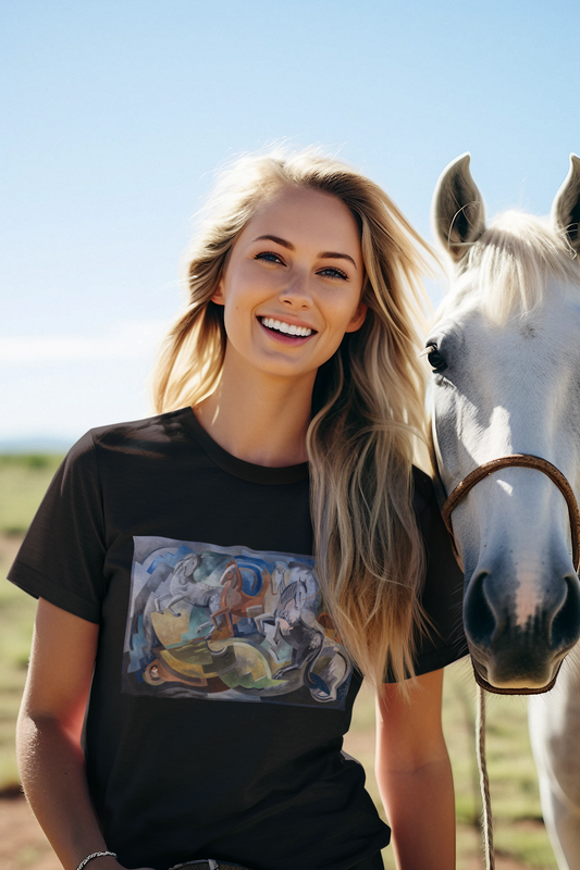 Achill Horses T-Shirt – Mainie Jellett Irish Art Tee – Irish art wearable gift | Buy Irish Art