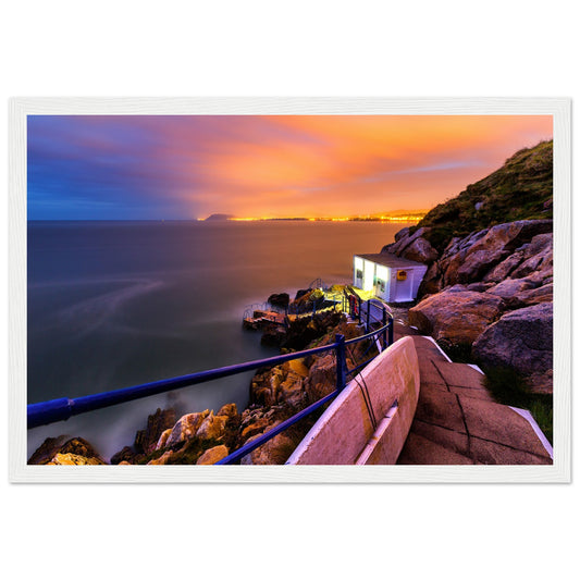 Sunrise in Hawk Cliff Killiney, Co. Dublin, Ireland Art Print – framed print close-up | Buy Irish Art