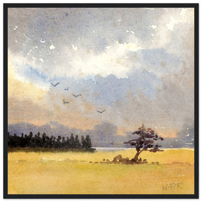 Landscape with Tree Silhouette – Percy French Collector’s Edition – close-up | Buy Irish Art