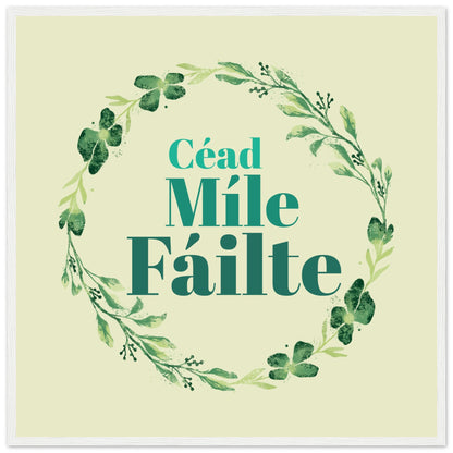 Céad Míle Fáilte – A Hundred Thousand Welcomes Framed Art Print – size comparison view | Buy Irish Art