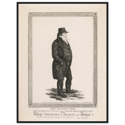 Edward Bunting (1773-1843) - Framed Reproduction Print – size comparison view | Buy Irish Art