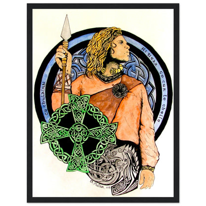 Cu Chulainn - The Hound of Ulster Framed Art Print – detail view | Buy Irish Art