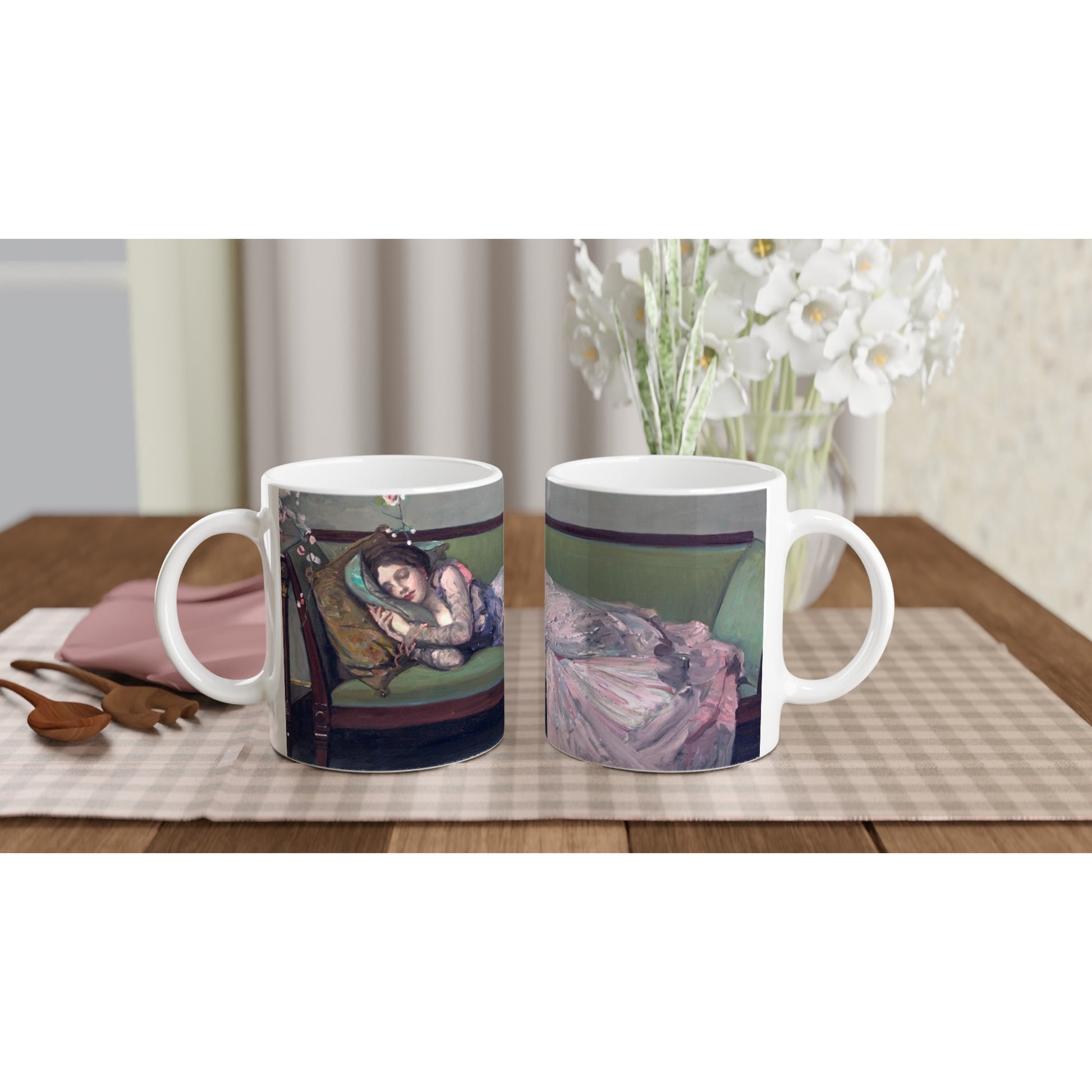 The Green Sofa Mug by Sir John Lavery – side view | Buy Irish Art