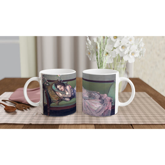 The Green Sofa Mug by Sir John Lavery – side view | Buy Irish Art