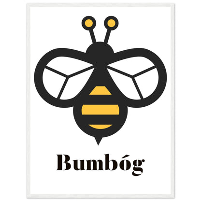 Bumbóg - Bumblebee Framed Art Print – size comparison view | Buy Irish Art