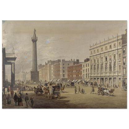 Sackville Street, Dublin By Irish Artist Michael Angelo Hayes Museum Quality Art Print – room setting display | Buy Irish Art