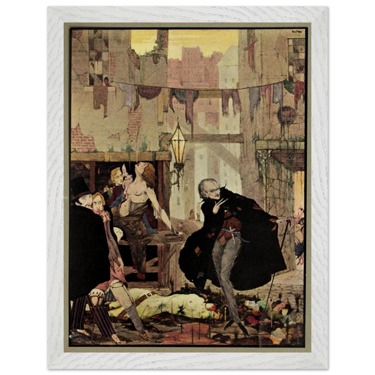 Harry Clarke Art Print – Poe’s Tales of Mystery (1923) – “Noisome Quarter” | Museum-Quality Framed Reproduction – framed print close-up | Buy Irish Art