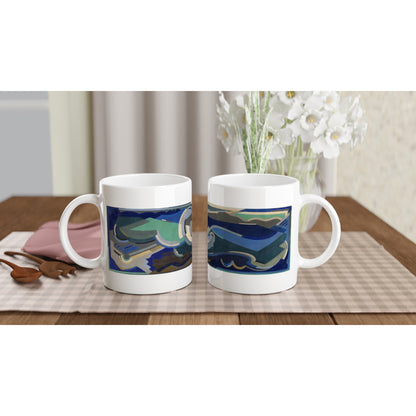 Sea Rhythm Mug by Mainie Jellett – lifestyle setting | Buy Irish Art
