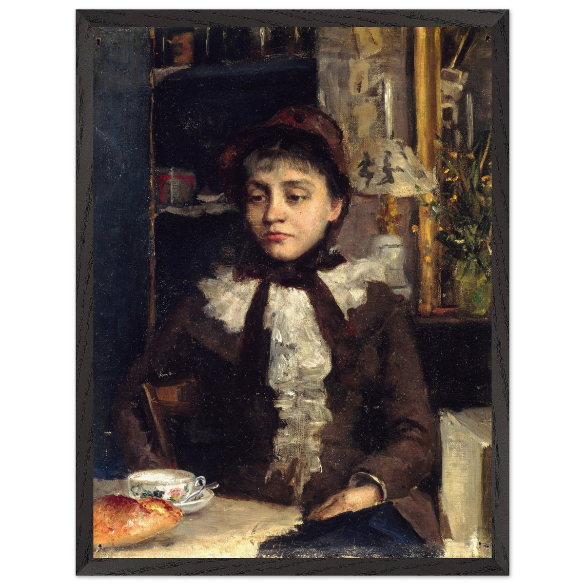 Black-framed print of Le Petit Déjeuner by Irish artist Sarah Purser