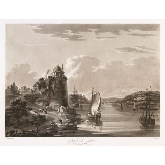 Blackrock Castle on the River Lee, 1796 aquatint by Thomas Sautelle Roberts, engraved by John William Edy