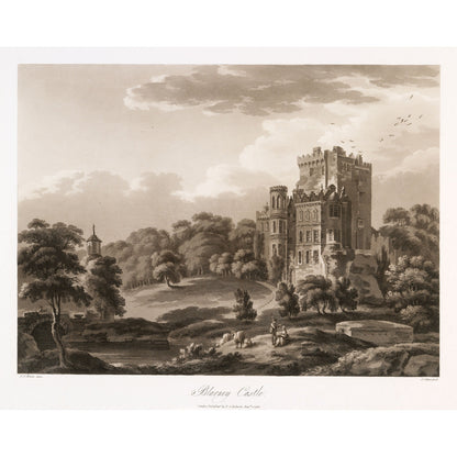 Blarney Castle with its Gothic mansion, 1796 aquatint by Thomas Sautelle Roberts, engraved by Samuel Alken