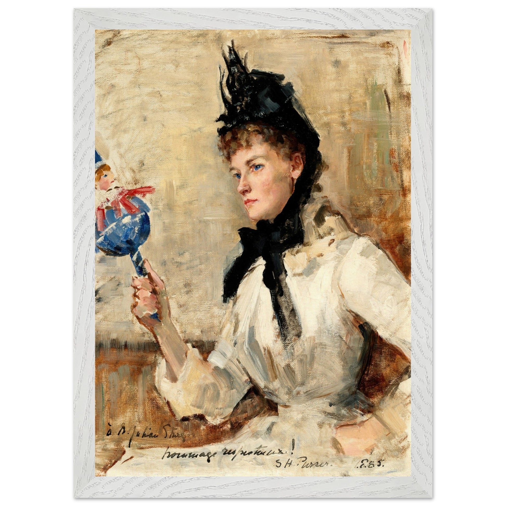 A Lady Holding a Rattle  by Irish Artist Sarah Purser Art Print – view 19 | Buy Irish Art