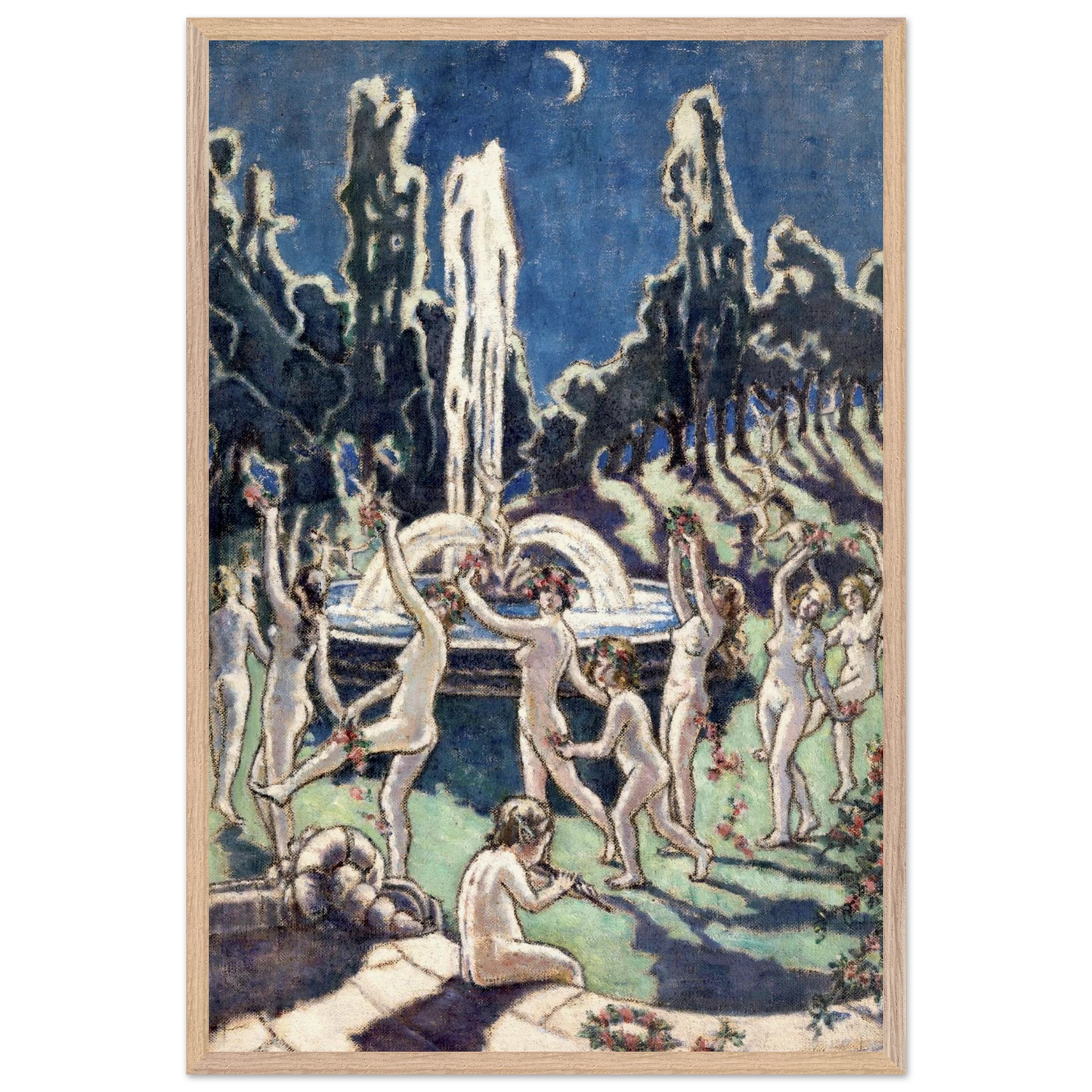 Figures Dancing Round a Fountain by Mainie Jellett - Irish modernist art print
