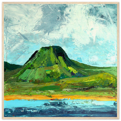 Lurig Mountain & Cushendall Beach Art Print by Ó Maoláin – size comparison view | Buy Irish Art