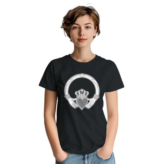 Claddagh Ring Heavyweight Unisex Crewneck T-Shirt – Irish art wearable gift | Buy Irish Art
