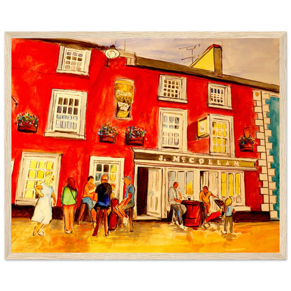 Johnny Joe's Pub Cushendall Art Print 40x50cm / 16x20″ – framed print close-up | Buy Irish Art