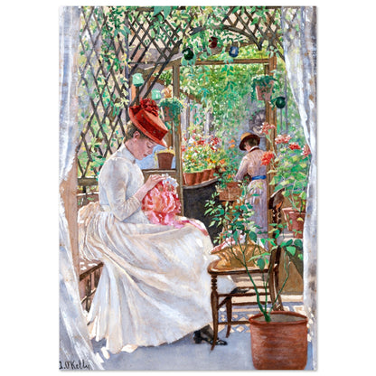 In the Conservatory By Irish Artist Aloysius O'Kelly Art Print – Irish wall art print | Buy Irish Art