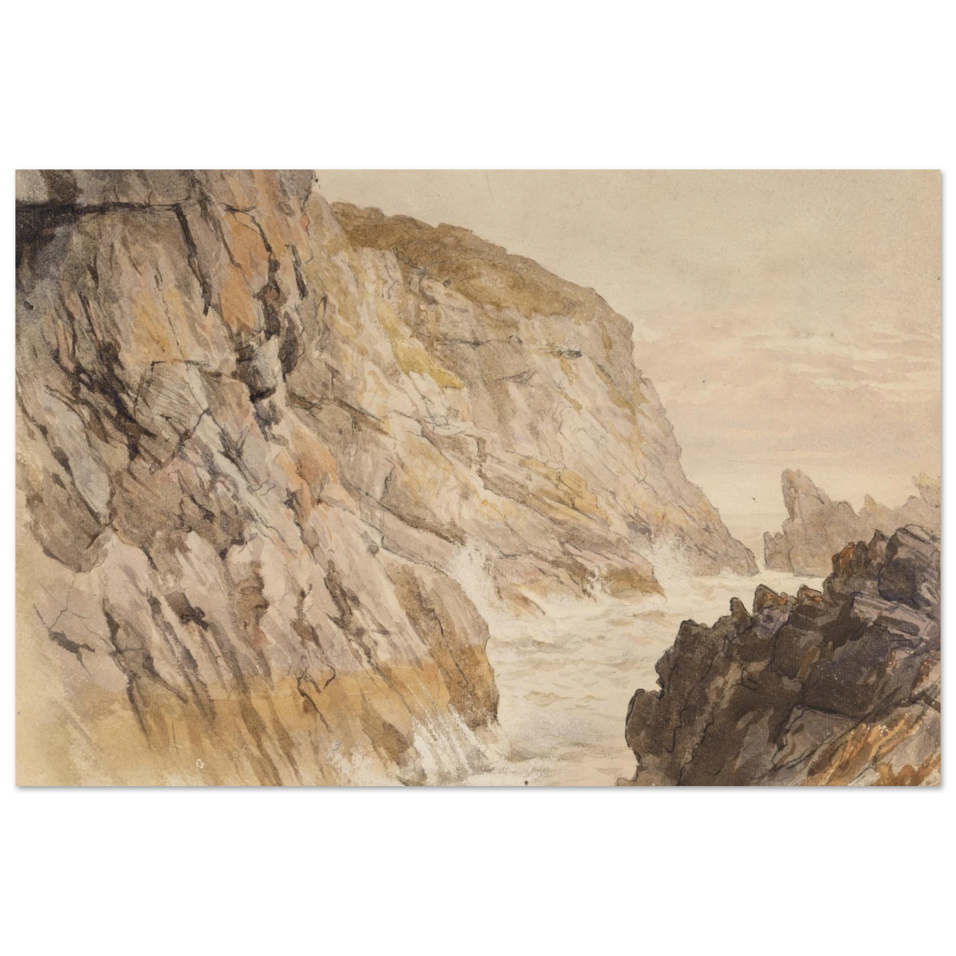 Cliffs at Howth – Frederic William Burton Collector’s Edition Print – view 8 | Buy Irish Art