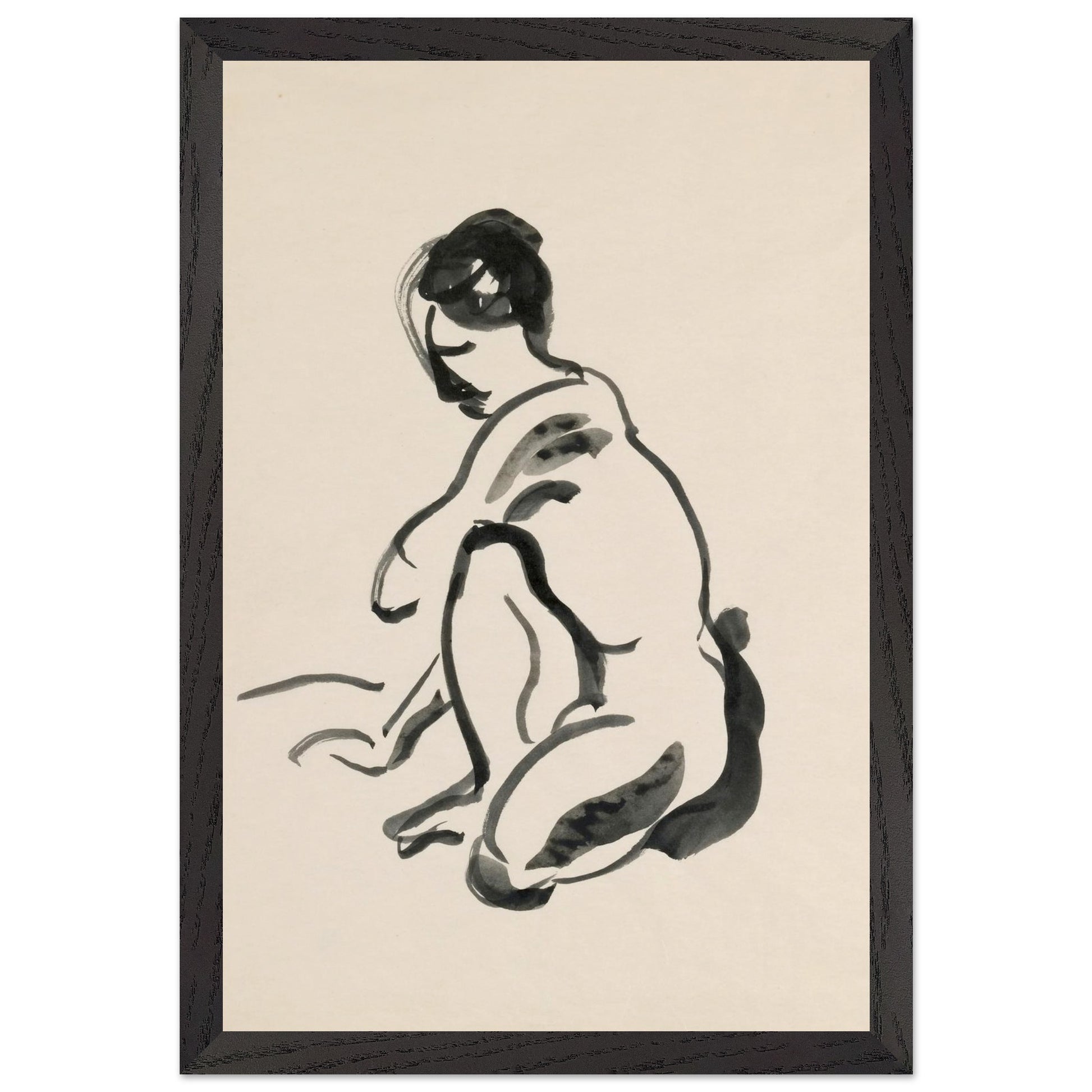 A Crouched Female Nude — Mainie Jellett | Irish Art Print – size comparison view | Buy Irish Art