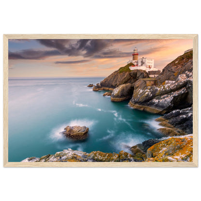 Baily Lighthouse Sunset - Howth Head Cliff Walk, Co. Dublin Ireland, Irish landscape Photography Prints Framed Photographic Print – size comparison view | Buy Irish Art