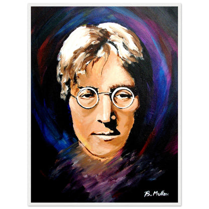 John Lennon Portrait Framed Wall Art Print by Irish Artist – detail view | Buy Irish Art