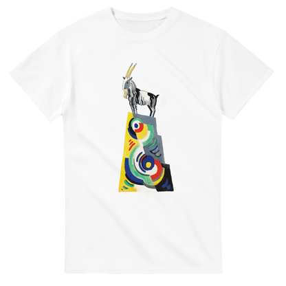 A Goat Monument by Mainie Jellett – Heavyweight Unisex T-Shirt – front detail view | Buy Irish Art