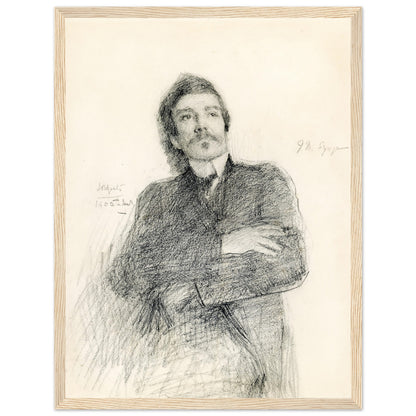 John Millington Synge – Portrait by John Butler Yeats Framed Print – room setting display | Buy Irish Art