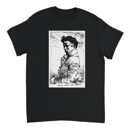 William Orpen Self-Portrait Unisex  T-Shirt – 1909 Edition – front detail view | Buy Irish Art
