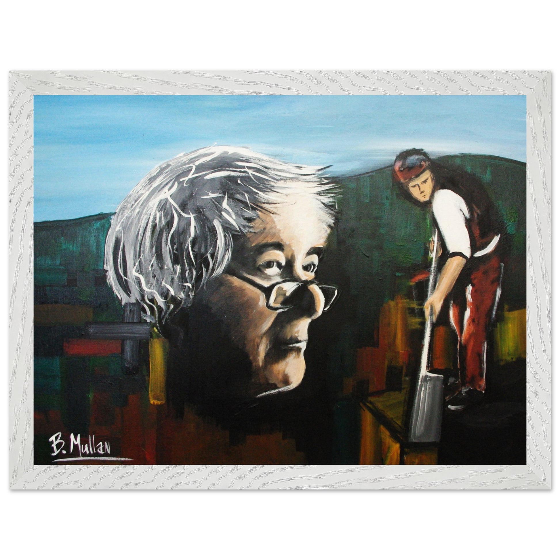 Seamus Heaney Irish Writer Framed Art Print – size comparison view | Buy Irish Art