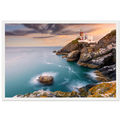 Baily Lighthouse Sunset - Howth Head Cliff Walk, Co. Dublin Ireland, Irish landscape Photography Prints Framed Photographic Print – room setting display | Buy Irish Art