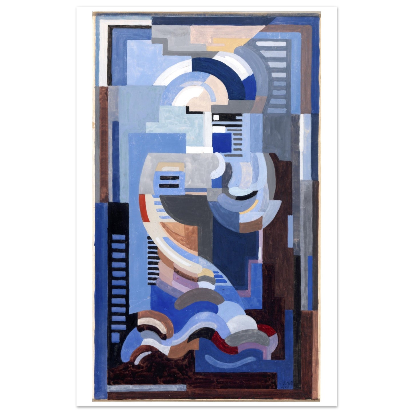 Abstract Blue Composition Mainie Jellett Collector’s Print 28x43 cm / 11x17" – room setting display | Buy Irish Art