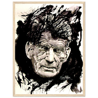 Samuel Beckett Irish Writer Framed Art Print by Irish Artist – detail view | Buy Irish Art