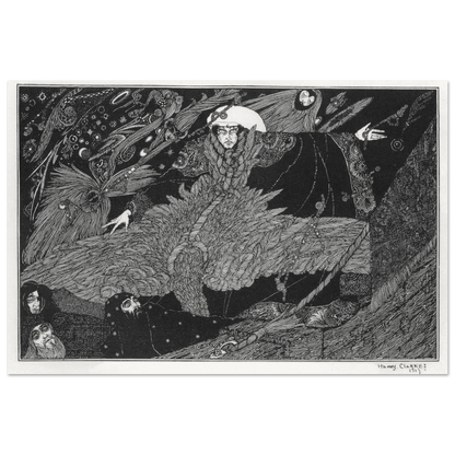 The Albatross About His Neck by Harry Clarke, framed print on a wall