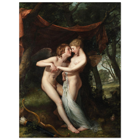 Cupid and Psyche in the Nuptial Bower by Irish Artist Hugh Douglas Hamilton Art Print – side view | Buy Irish Art