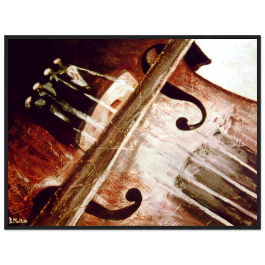 Irish Fiddle & Bow - Framed Wall Art Print by Irish Artist – framed print close-up | Buy Irish Art
