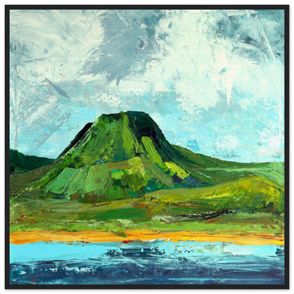 Lurig Mountain & Cushendall Beach Art Print by Ó Maoláin – detail view | Buy Irish Art