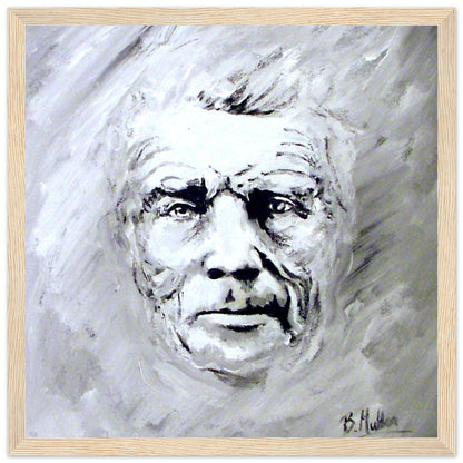 Samuel Beckett Portrait Framed Art Print by Irish Artist – detail view | Buy Irish Art