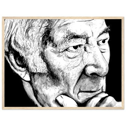Seamus Heaney Poet Portrait Black & White Framed Art Print by Irish Artist – view 8 | Buy Irish Art