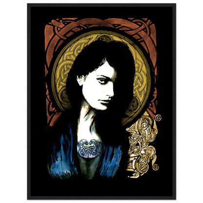 Celtic Goddess Framed Art Print – size comparison view | Buy Irish Art