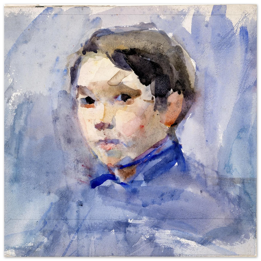 Head of a Young Boy By Clare Marsh Art Print – framed print close-up | Buy Irish Art