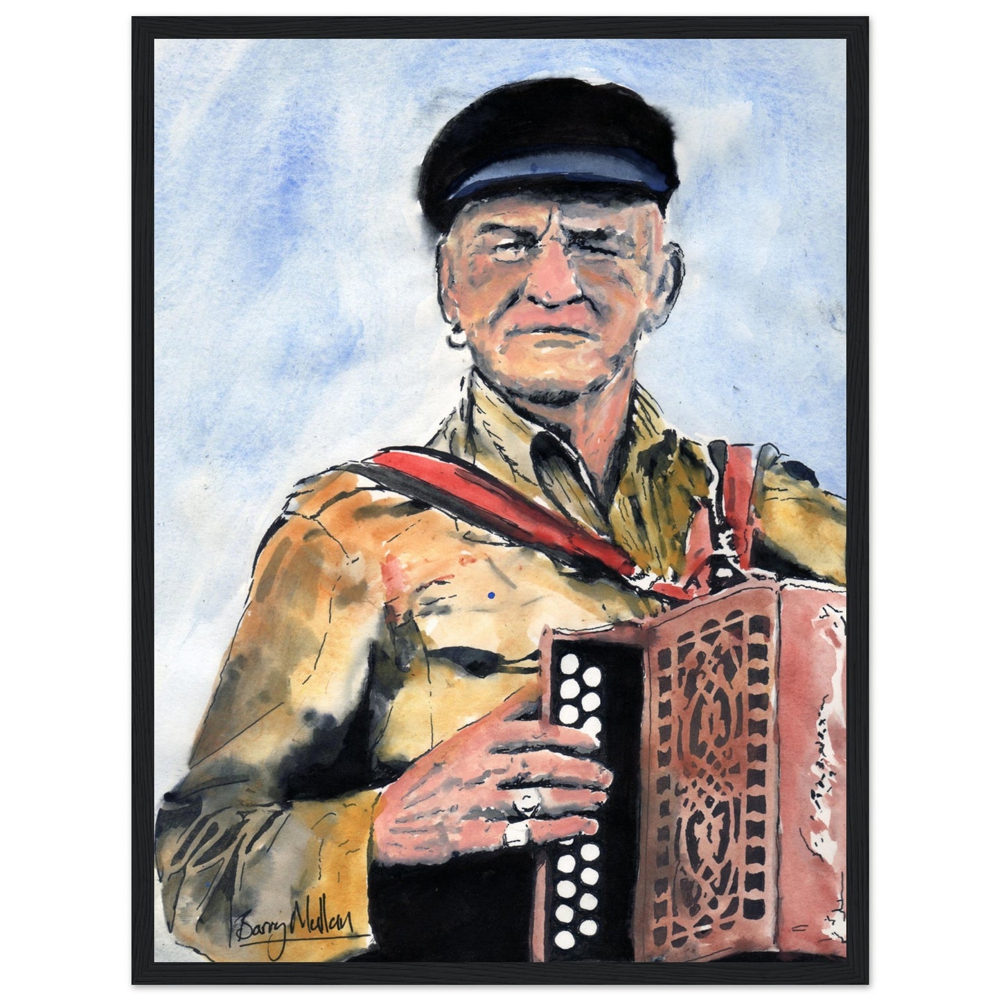 Patsy Dan Rogers Framed Art Print King of Tory Island – size comparison view | Buy Irish Art