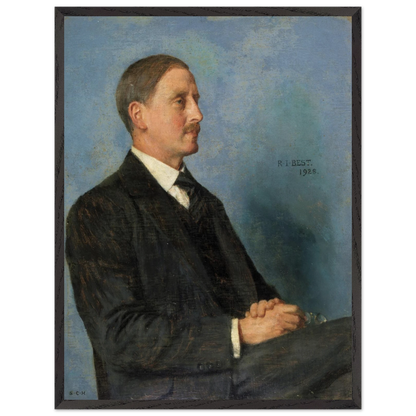 Portrait of Richard Irvine Best by Sarah Cecilia Harrison, art print in a black frame, 60x80 cm