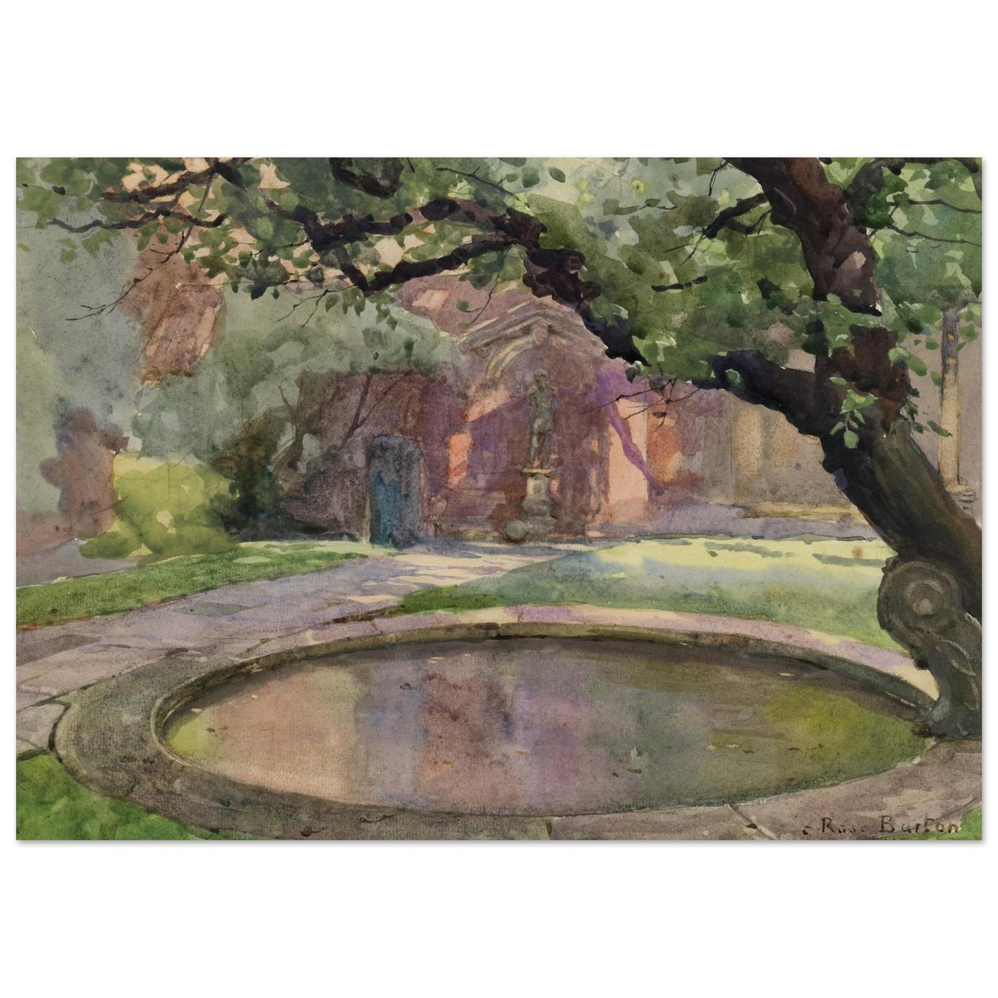 The Garden of Lindsey House, London by Irish Artist Rose Barton Museum Quality Art Print – Irish wall art print | Buy Irish Art
