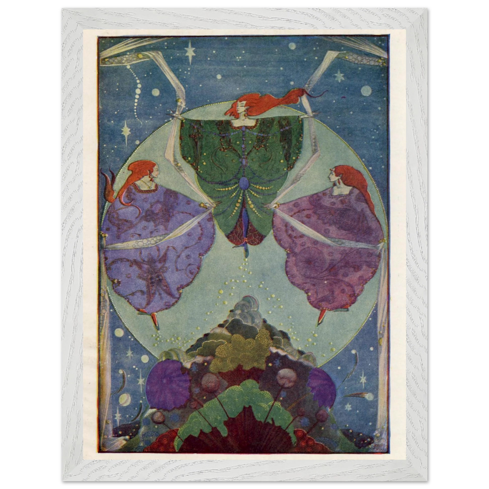 Harry Clarke Art Print – Andersen's Fairy Tales (1933) – “They Danced with Shawls” | Museum-Quality Framed Reproduction – size comparison view | Buy Irish Art
