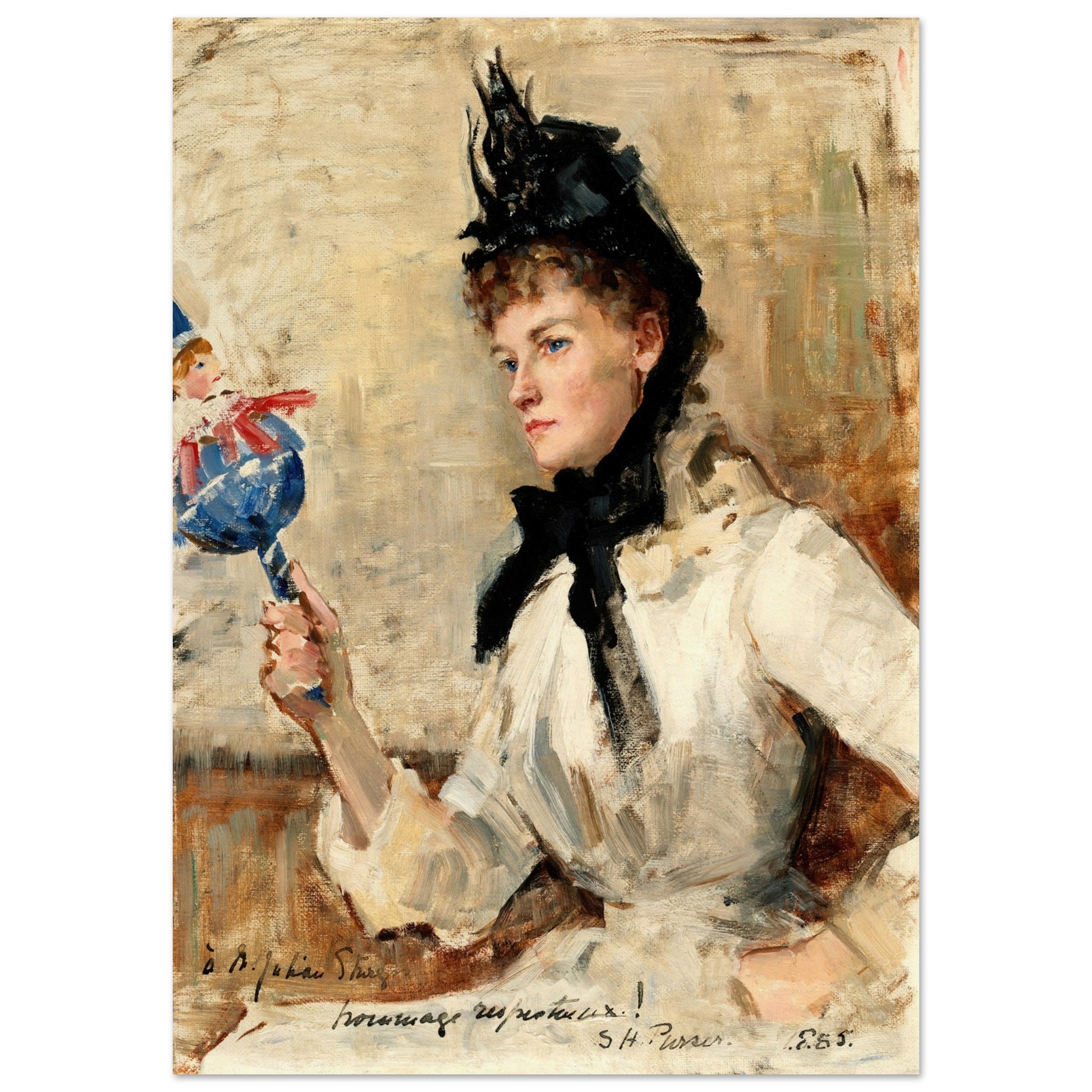 A Lady Holding a Rattle  by Irish Artist Sarah Purser Art Print – view 10 | Buy Irish Art