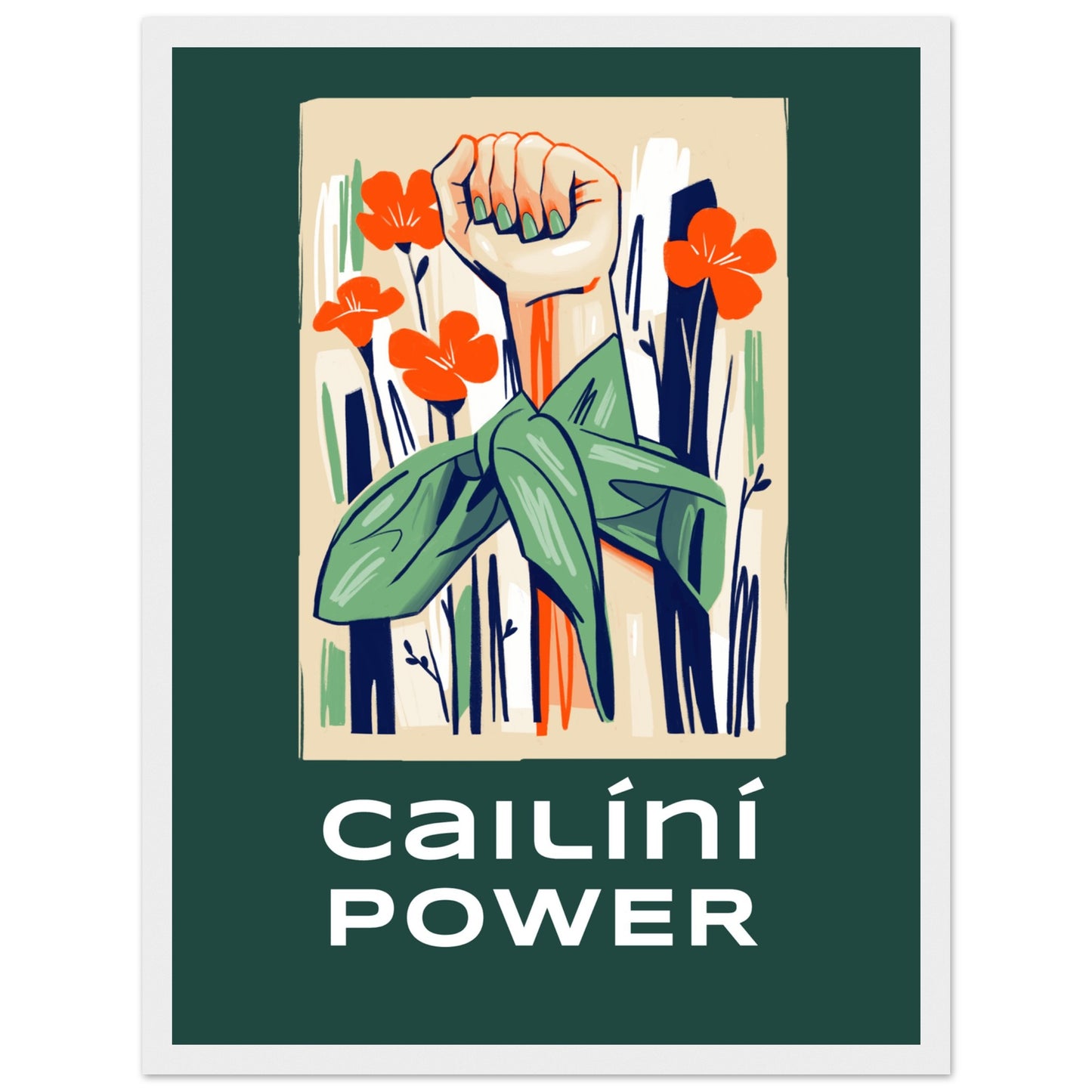Cailíní Power – Irish Girl Power Art Print | Feminist Wall Art – view 9 | Buy Irish Art